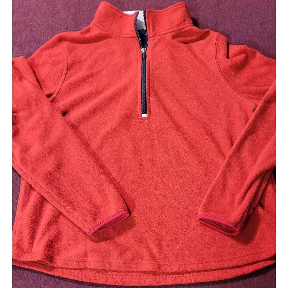 Woman's Nautica Red Long Sleeve 1/4 Zip Neck  Fleece Sweatshirt  Size Large